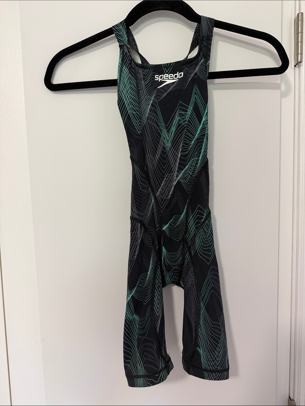Speedo Women's Print Vanquisher Kneeskin Tech Suit Swimsuit Agua Size 20